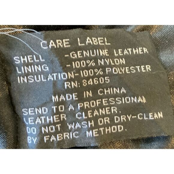 Burks Bay Black Zipper Closure Collared Leather Jacket Size Medium Vintage 90's - Picture 14 of 14